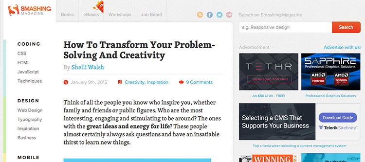 Smashing Magazine — For Professional Web Designers and Developers