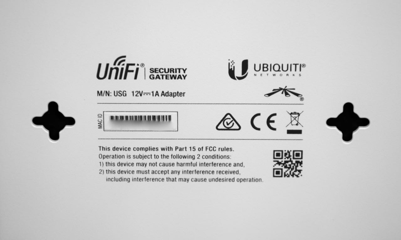 Rückseite der UniFi Security Gateway Komponente